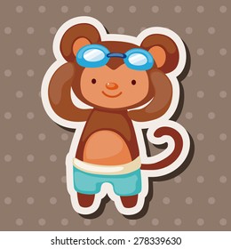 animal summer cartoon theme elements