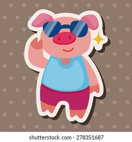 animal summer cartoon theme elements