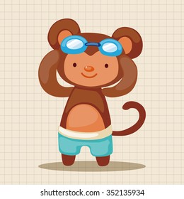 animal summer cartoon theme elements