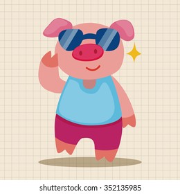 animal summer cartoon theme elements