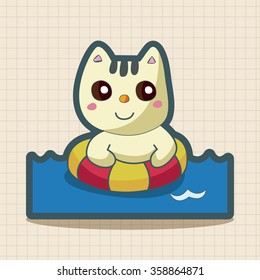 animal summer cartoon theme elements