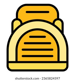 Animal supplies icon outline vector. Cat house. Bed tower color flat