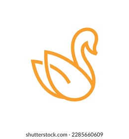 Logo creativo de la línea de cisne animal