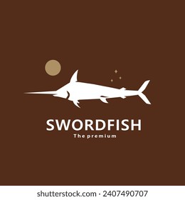 animal swordfish natural logo vector icon silhouette retro hipster