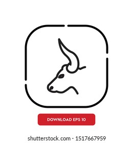 Animal symbol, bull outline vector icon