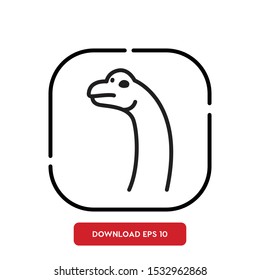 Animal symbol, dinosaur outline vector icon