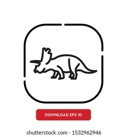 Animal symbol, dinosaur outline vector icon