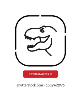 Animal symbol, dinosaur outline vector icon