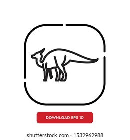 Animal symbol, dinosaur outline vector icon
