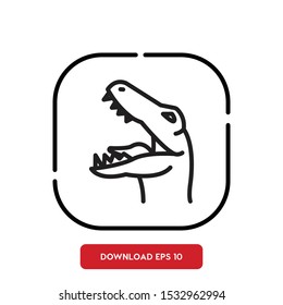 Animal symbol, dinosaur outline vector icon