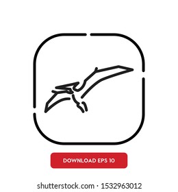 Animal symbol, dinosaur outline vector icon