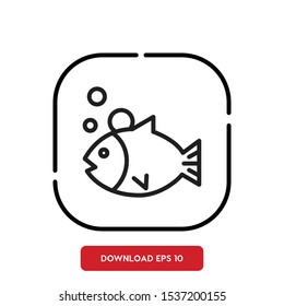 Animal symbol, fish outline vector icon