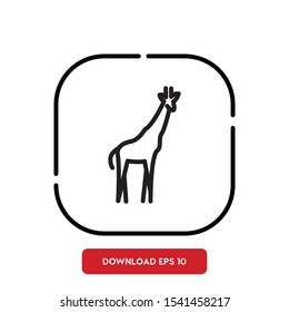 Animal symbol, giraffe outline vector icon