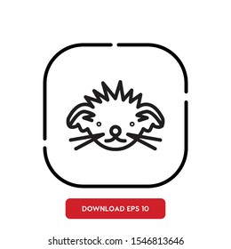 Animal symbol, hedgehog outline vector icon