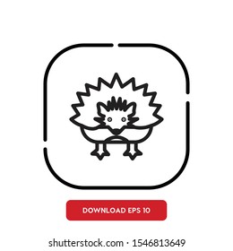 Animal symbol, hedgehog outline vector icon