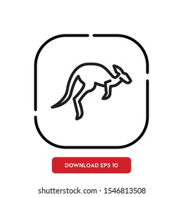 Animal symbol, kangaroo outline vector icon