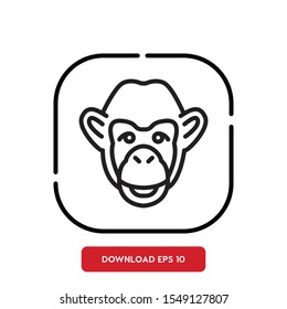 Animal symbol, monkey outline vector icon
