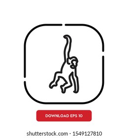 Animal symbol, monkey outline vector icon