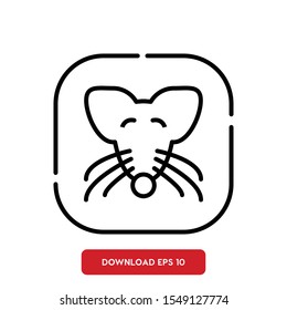 Animal symbol, mouse outline vector icon