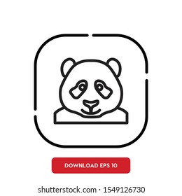 Animal symbol, panda outline vector icon