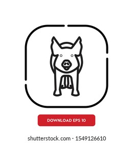 Animal symbol, pig outline vector icon
