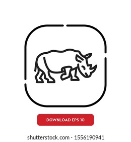 Animal symbol, rhinoceros outline vector icon. Modern, simple flat vector illustration for web site or mobile app
