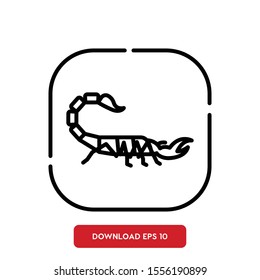 Animal symbol, scorpion outline vector icon