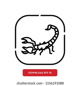 Animal symbol, scorpion outline vector icon