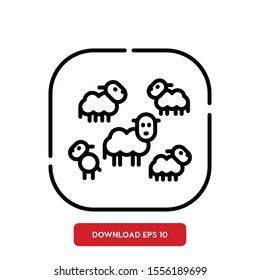 Animal symbol, sheep outline vector icon