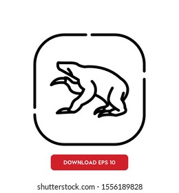 Animal symbol, sloth outline vector icon