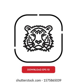 Animal symbol, tiger outline vector icon. Modern, simple flat vector illustration for web site or mobile app