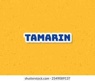 Animal tamarin typography flat design with grunge effect in blue and yellow color. Vector illustration. Suitable for card and children education.