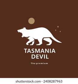 animal tasmania devil natural logo vector icon silhouette retro hipster