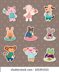 animal tea time stickers