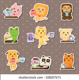 animal tea time stickers