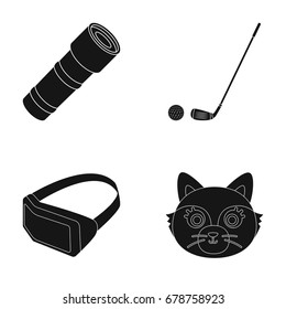 animal, technology and or web icon in black style.glow, sport icons in set collection.