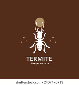 logotipo natural de termita animal icono de vectores silueta retro hipster