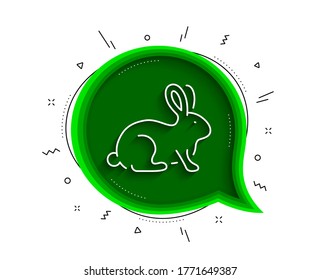 Animal tested line icon. Chat bubble with shadow. Bio cosmetics sign. Fair trade symbol. Thin line animal tested icon. Vector