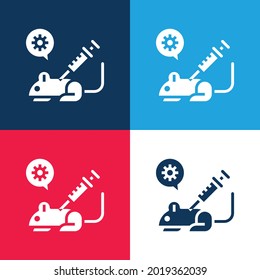 Animal Testing blue and red four color minimal icon set