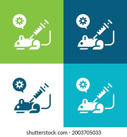 Animal Testing Flat four color minimal icon set