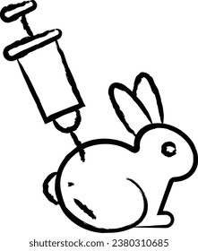 Animal testing hand drawn vector illustration