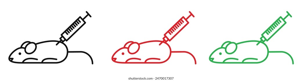 Animal testing icon featuring lab mice and test tubes, ideal for scientific research and medical experiments