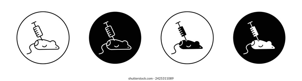 Animal Testing Icon Set. Laboratory Medical Animal Experiment Vector Symbol in a Black Filled and Outlined Style. Ethical Trials Sign.