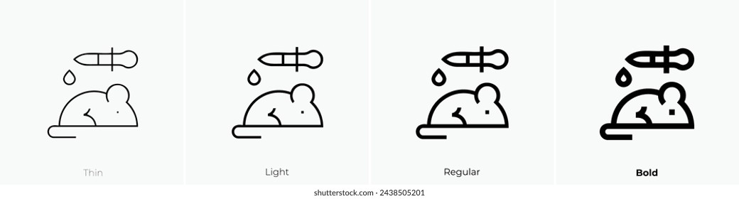 animal testing icon. Thin, Light Regular And Bold style design isolated on white background