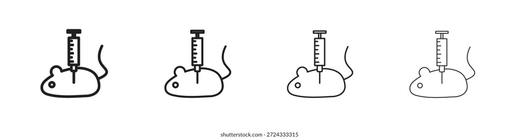 Animal testing icons, Set of linear icons. Black linear palm icons