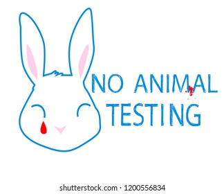 Animal testing logo.  Product not tested on animals symbol illustration.
