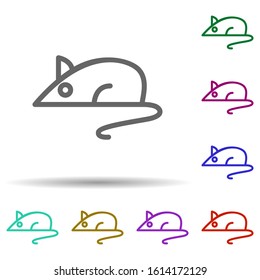 Animal testing, mouse, rat in multi color style icon. Simple thin line, outline vector of bioengineering icons for ui and ux, website or mobile application