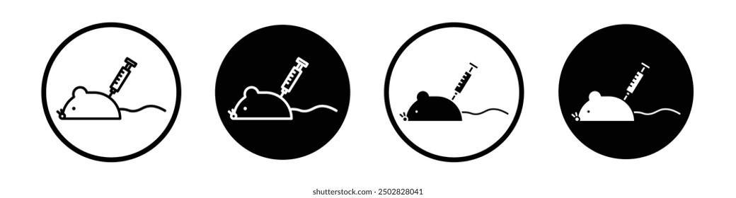 Animal testing vector icon set black filled and outlined style.