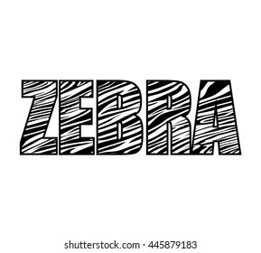 Animal text concept represented by zebra icon. isolated and flat illustration 