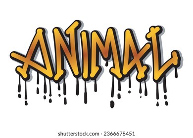 Animal text graffiti art design